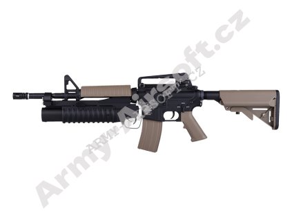 Colt M4A1 crane pažba + granátomet celokov TAN - Specna Arms  Airsoft