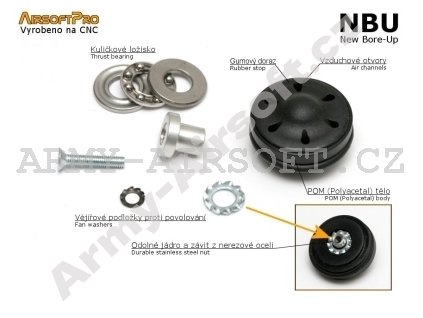 Airsoftpro POM tichá hlava pístu s ložiskem - new Bore-Up  Airsoft