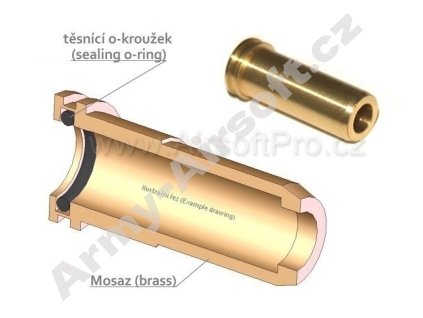 Airsoftpro hliníková tryska s těsněním M249 - 21,15mm  Airsoft