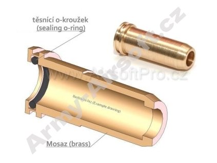 Airsoftpro mosazná tryska s těsněním MP5K - 21,20mm  Airsoft