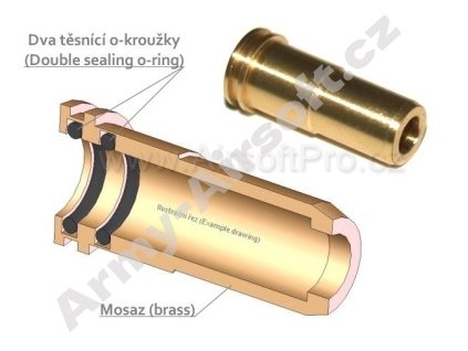 Airsoftpro mosazná tryska s těsněním SIG - 22,4mm  Airsoft