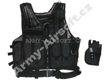 Taktická vesta černá Warrior  Airsoft