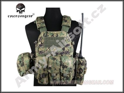 Taktická vesta  LBT 6094A s nosičem plátů a třemi sumkami (AOR2) - EMERSON  Airsoft
