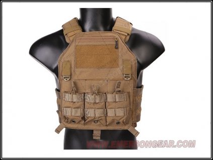 Taktická vesta 420 s nosičem plátů a třemi sumkami (Coyote Brown) - EMERSON