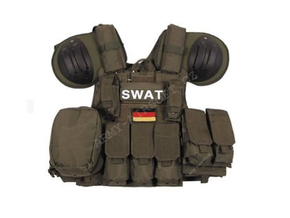 Vesta taktická s odhozem COMBAT ZELENÁ - MFH  Airsoft