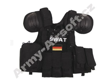 Vesta taktická s odhozem COMBAT ČERNÁ - MFH  Airsoft