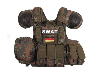 Vesta taktická s odhozem COMBAT FLECKTARN - MFH  Airsoft