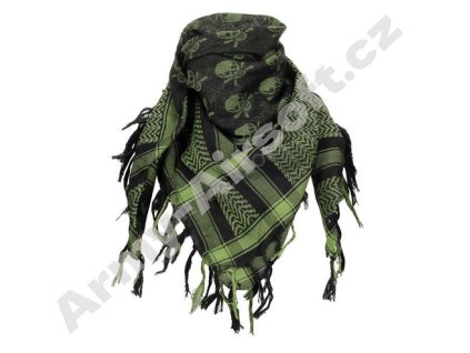 Šátek Shemagh lebky ZELENO-ČERNÝ - MFH  Army shop