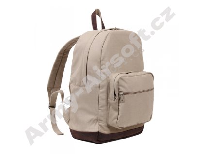 Batoh VINTAGE TEARDROP kožené prvky KHAKI  Army shop