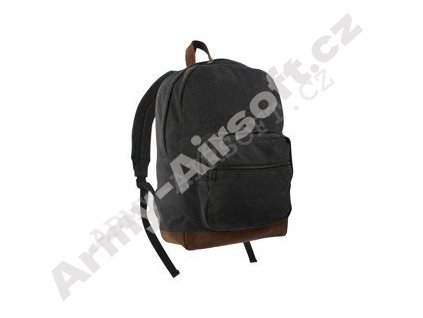 Batoh VINTAGE TEARDROP kožené prvky ČERNÝ  Army shop