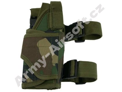 Stehenní pouzdro univerzální Woodland - Warrior  Airsoft