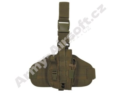 Pouzdro na zbraň stehenní MOLLE COYOTE BROWN - MFH  Airsoft
