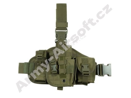 Pouzdro stehenní na zbraň s pouzdry pravé ZELENÉ - MFH  Airsoft