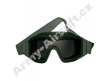 Taktické brýle s mřížkou Battle zelené  airsoft
