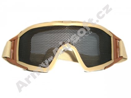 Taktické brýle s mřížkou Battle pískové  airsoft