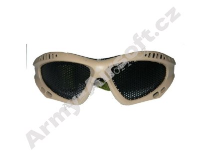 Taktické brýle s mřížkou pískové - ACM  airsoft