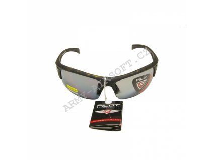 Brýle UV s polykarbonátovým sklem, Černé - Pilot  airsoft