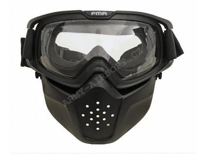 Maska Anti-Fog Black/ Clear - FMA  airsoft