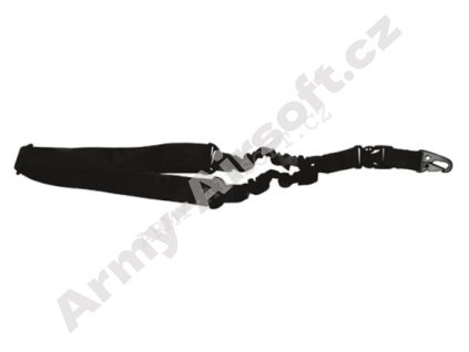 Popruh BUNGEE jednobodový s karabinou ČERNÝ - MFH  Army shop