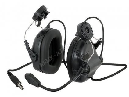 Ochranná sluchátka s mikrofonem na přilbu M32H Černá - Earmor