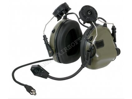 Ochranná sluchátka s mikrofonem na přilbu M32H Zelená - Earmor