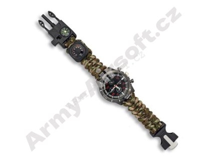 Hodinky PARACORD SURVIVAL multifunkční CAMO - Barbaric  Army shop