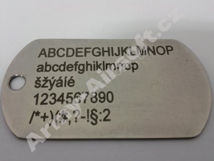 Značení identifikačních známek laserem  Army shop