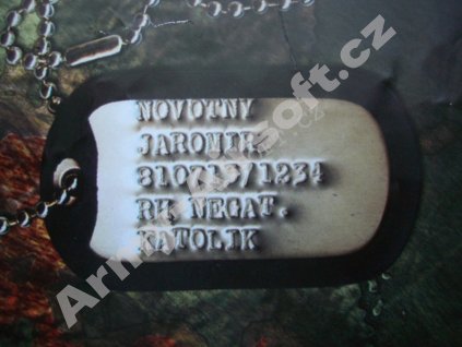 Značení identifikačních známek ražbou  Army shop