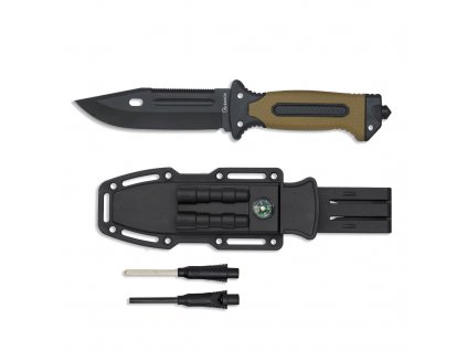 Nůž 32664 s pouzdrem a survival vybavením COYOTE - Albainox  Army shop
