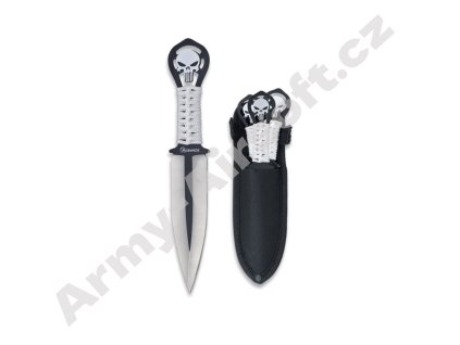 Nože vrhací set 3 kusů s motivem Skull - Albanoix  Army shop