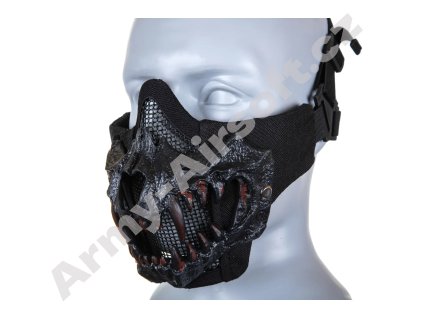 Taktická maska obličeje Glory s 3D tesáky (UPGRADE) - černá  Airsoft