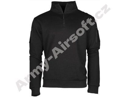 Mikina TACTICAL roláková 3/4 zip ČERNÁ