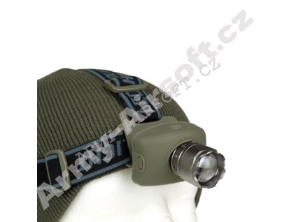Svítilna čelová LED CREE ZELENÁ  Army shop