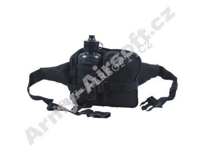 Ledvinka turistická s láhví - Černá  Army shop