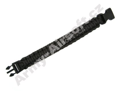 Náramek Paracord 23mm ČERNÝ  airsoft