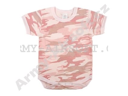 Body dětské BABY PINK CAMO  Maskáče