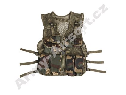 Vesta taktická WOODLAND dětská - 101INC  Maskáče