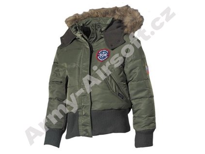 Bunda dětská s kapucí N2B POLAR Zelená - MFH  Maskáče