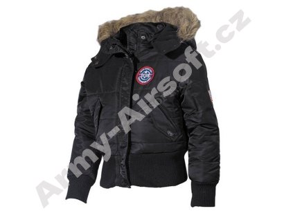 Bunda dětská s kapucí N2B POLAR Černá - MFH  Maskáče
