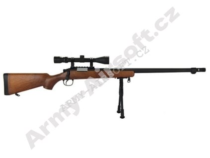 Airsoft Sniper VSR-10 (MB-07DW) Imitace dřeva + optika + dvojnožka - Well  Airsoft