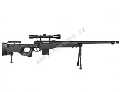 Airsoft Sniper MB4403D + optika a dvojnožka - černá - WELL  Airsoft