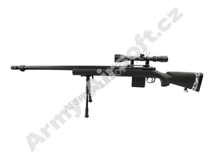Airsoft sniper MB4405D + optika a dvojnožka - černá - WELL  Airsoft
