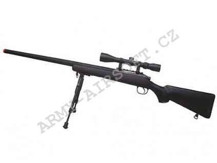 MB03D Sniper + optika a dvojnožka, černá  Airsoft