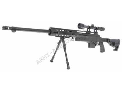 Airsoft sniper MB4412D + optika a dvojnožka - černá  Airsoft