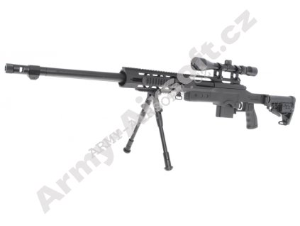 Airsoft sniper MB4412D + optika a dvojnožka - černá  Airsoft