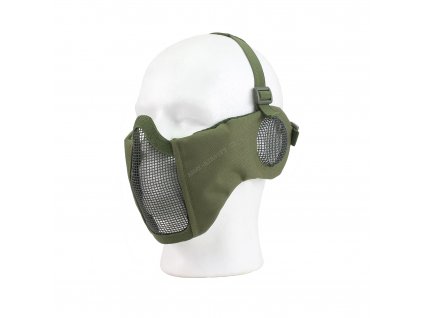 Face protector mřížkový s chrániči uší Zelený - ASG