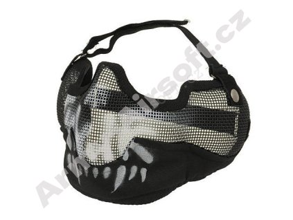 Mřížový face protector Skull Black  Airsoft