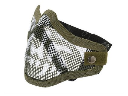 Mřížový face protector Skull v1 Olive  Airsoft