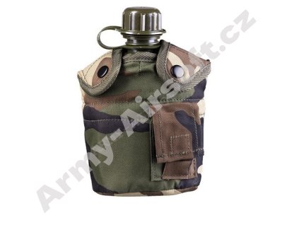US polní láhev s obalem a pitítkem Woodland - Mil-tec  Army shop