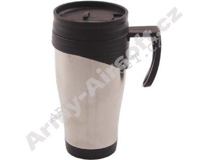 Termohrnek s plastovým držadlem a pokličkou - 400 ml  Army shop